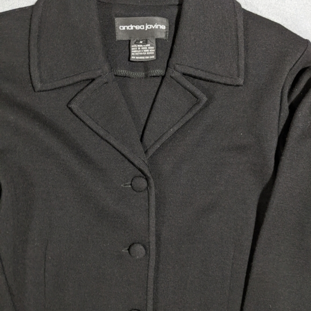 Andrea Jovine black wool blazer jacket‎ size M - Picture 2 of 3
